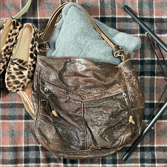 Tylie Malibu Slouchy Leather Hobo Shoulder Bag – Boho Chic, Chocolate Brown - Picture 1 of 10